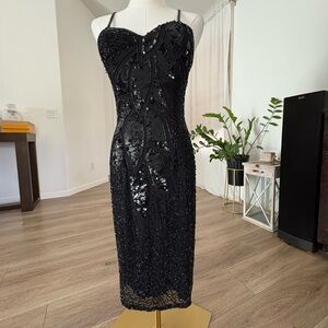 Elegant Black Sequin Dress